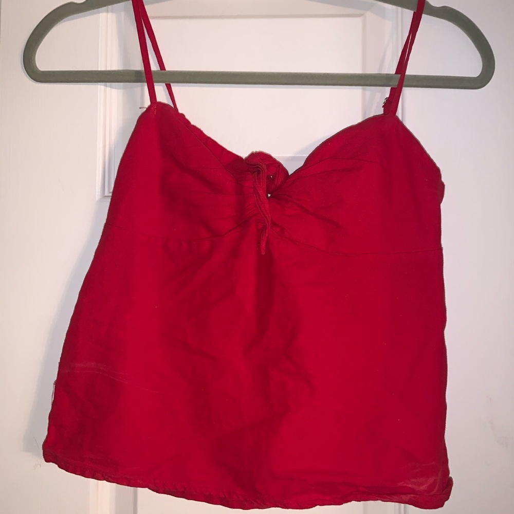 Red Tie Crop Top